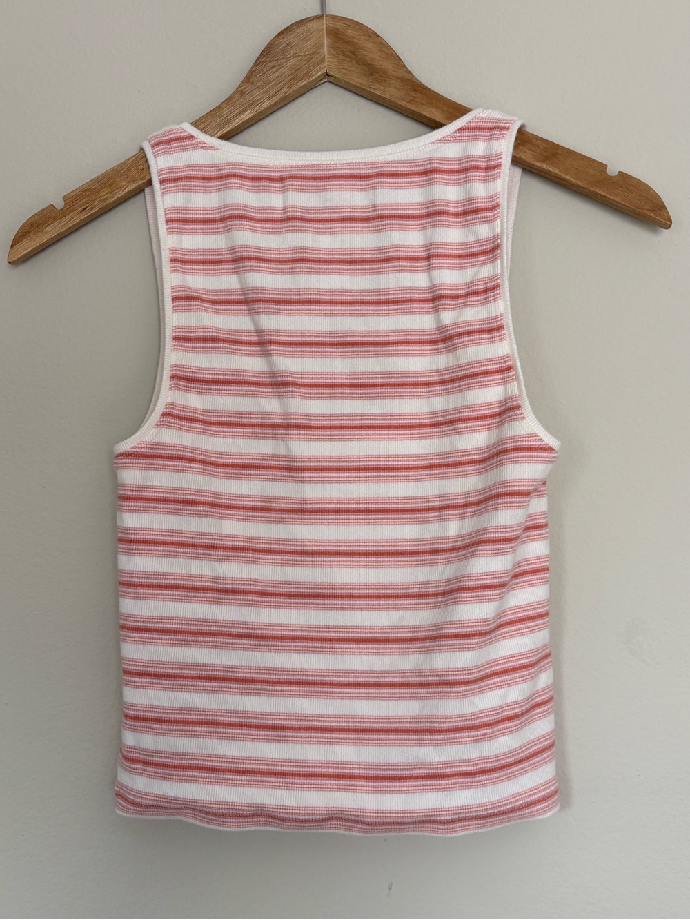 American Eagle Outfitters White and Pink Striped Ribbed Tank - Picture 3 of 3